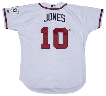 2004 Chipper Jones Game Used and Signed Atlanta Braves Home Jersey Worn On 9/11/04 Vs. Montreal (MLB Authenticated)